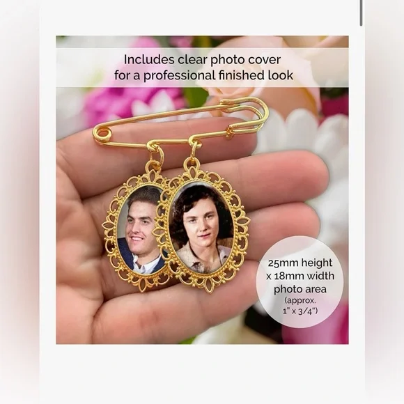 Wedding Bouquet Picture Frames, gold vintage inspired - Picture 2 of 7